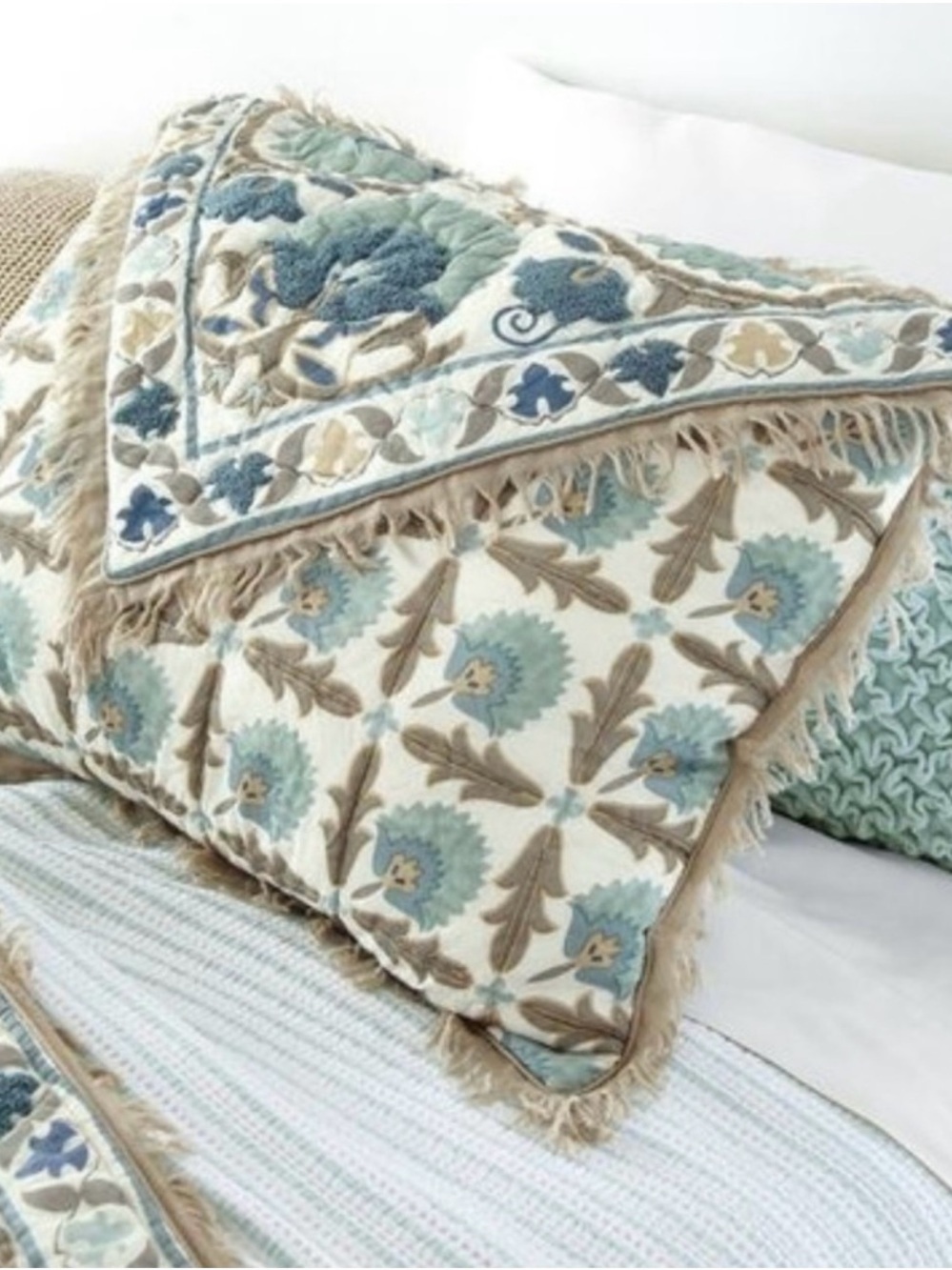 Soft Surroundings 2 Pillow Shams Covers 100% Cotton